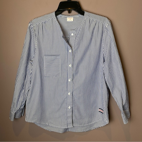 Cavan & Co Made in USA Striped Cotton Button Up Top M - Picture 8 of 11